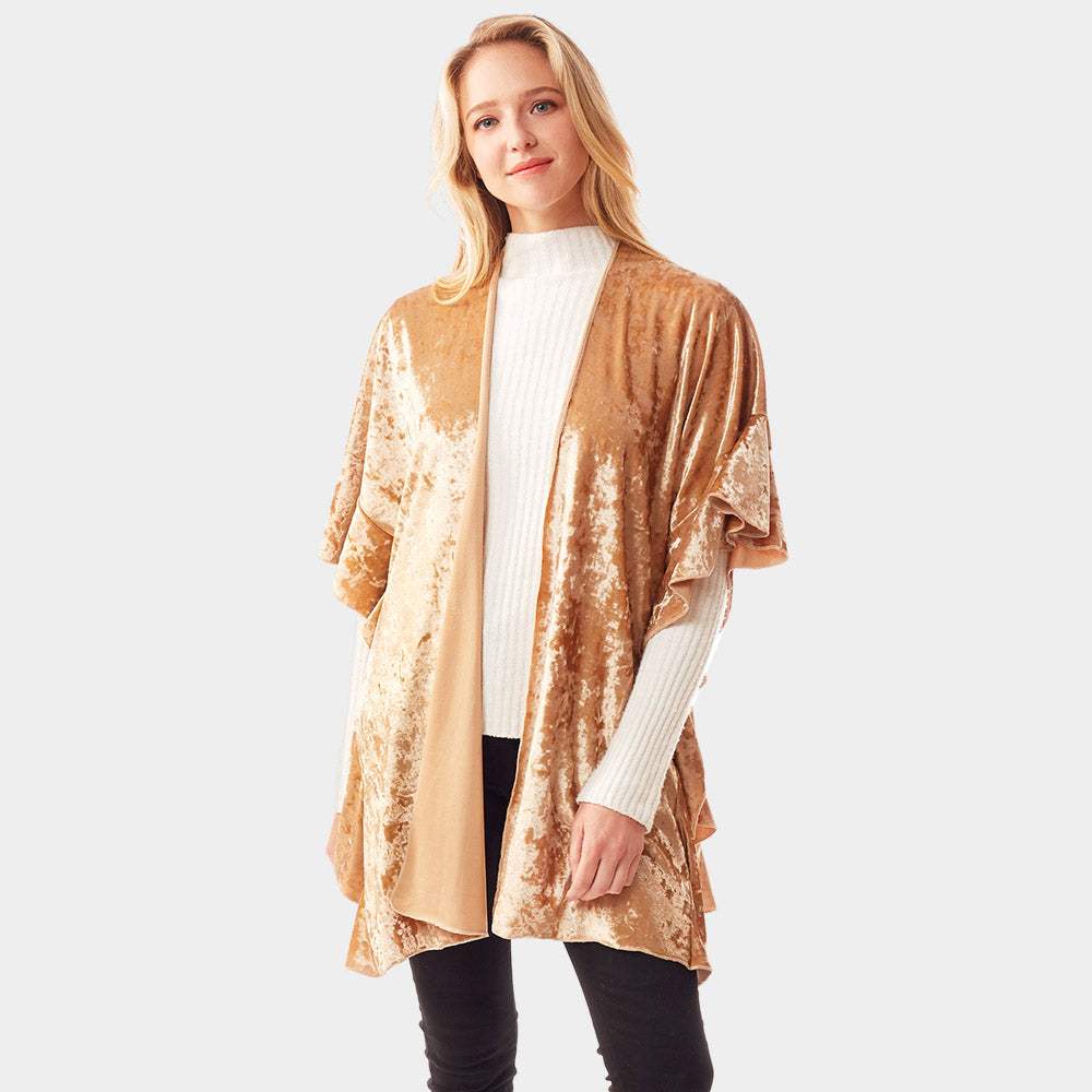 Solid Velvet Shawl Poncho - Madeline Love - Flyclothing LLC