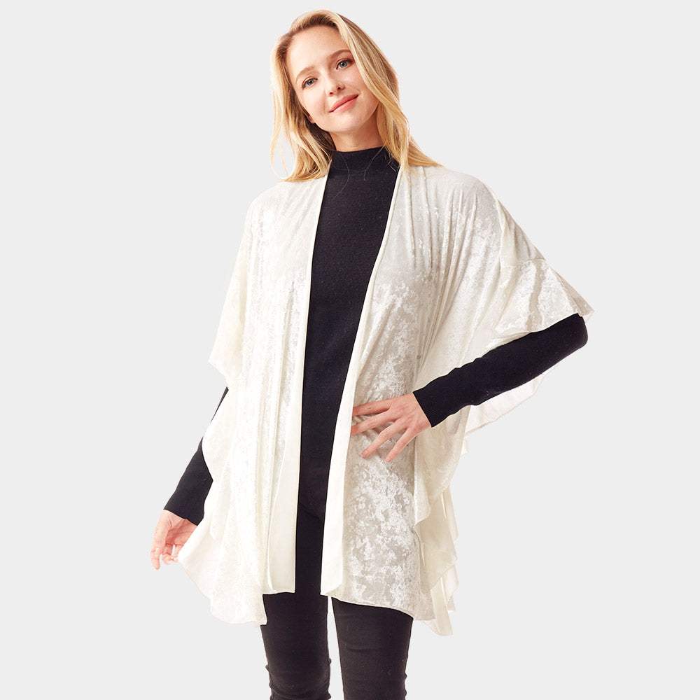Solid Velvet Shawl Poncho - Madeline Love - Flyclothing LLC