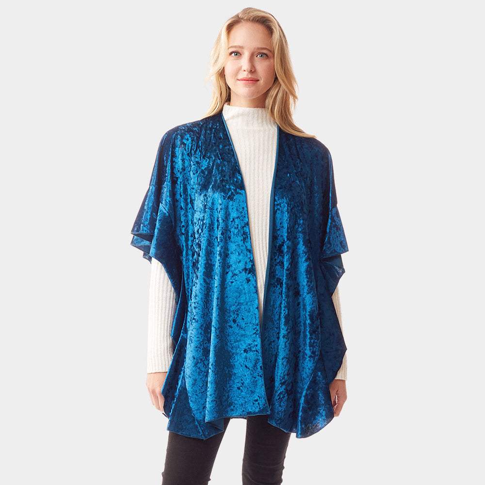 Solid Velvet Shawl Poncho - Madeline Love - Flyclothing LLC