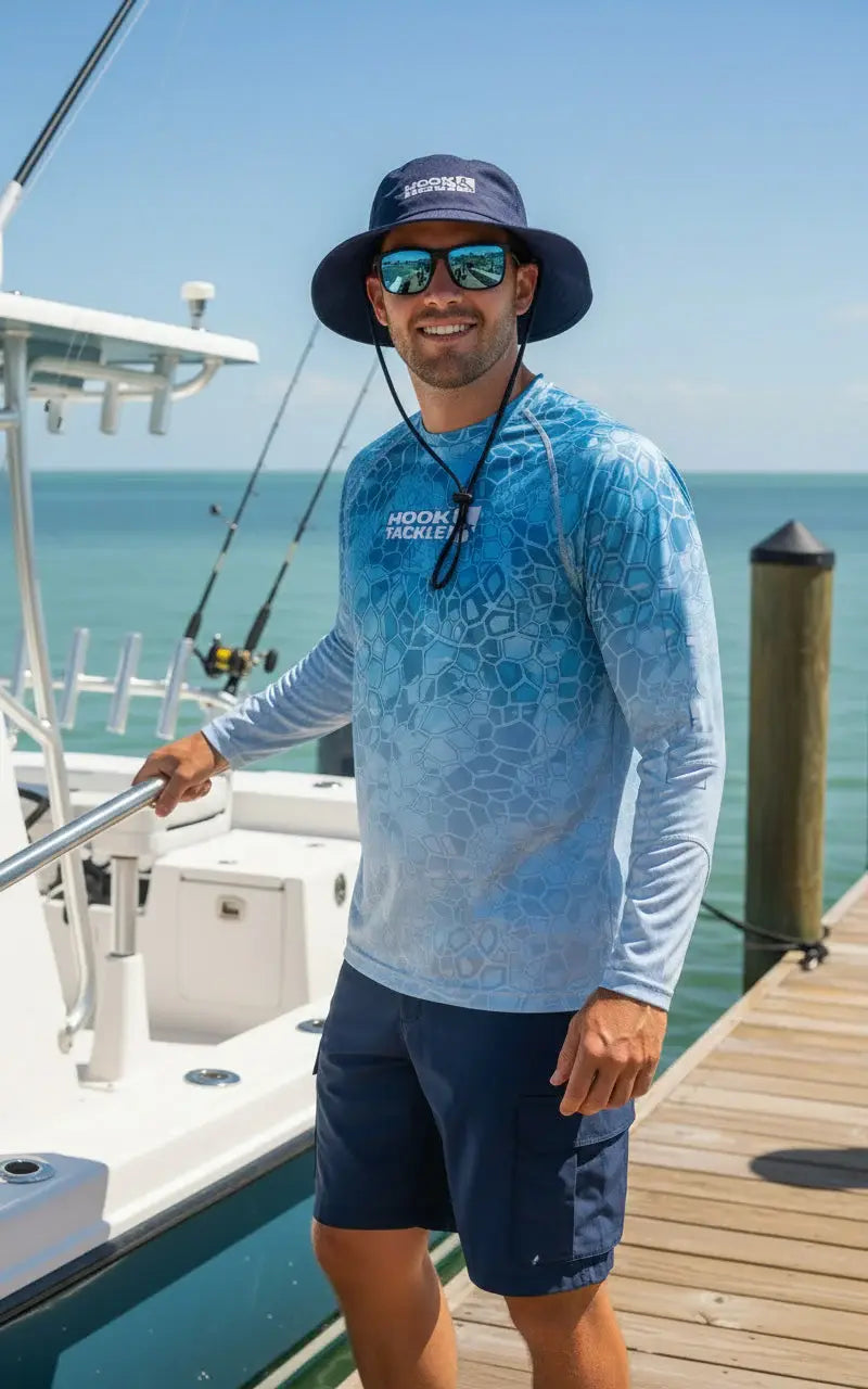 Men's Marlin Hex L/S UV Fishing Shirt - Hook & Tackle - Flyclothing LLC