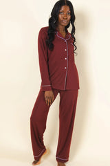 The Sommelier | Burgundy SleepDeep™ Women’s Long Sleeve Pajama Set - Shinesty - Flyclothing LLC
