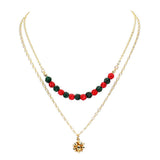 Sparkling Shamballa Ball Christmas Gift Bow Pendant Necklace - Madeline Love - Flyclothing LLC