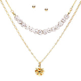 Sparkling Shamballa Ball Christmas Gift Bow Pendant Necklace - Madeline Love - Flyclothing LLC