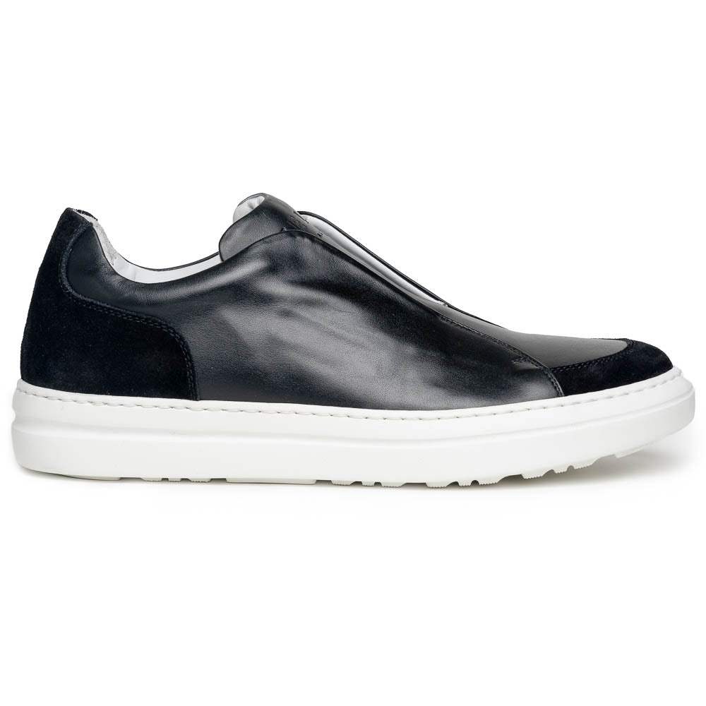 65-219-BLK SPETTACOLARE Italian Glove Baby Calf Sneakers, Black - Zelli Italia - Flyclothing LLC