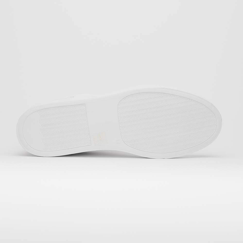 65-225-WHT SPETTACOLARE Italian Pebble Grain Calfskin Sneakers White - Zelli Italia - Flyclothing LLC