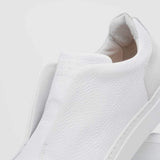 65-225-WHT SPETTACOLARE Italian Pebble Grain Calfskin Sneakers White - Zelli Italia - Flyclothing LLC