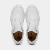 65-225-WHT SPETTACOLARE Italian Pebble Grain Calfskin Sneakers White - Zelli Italia - Flyclothing LLC