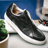 65-219-BLK SPETTACOLARE Italian Glove Baby Calf Sneakers, Black - Zelli Italia - Flyclothing LLC