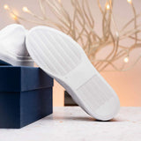 65-225-WHT SPETTACOLARE Italian Pebble Grain Calfskin Sneakers White - Zelli Italia - Flyclothing LLC