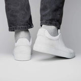 65-225-WHT SPETTACOLARE Italian Pebble Grain Calfskin Sneakers White - Zelli Italia - Flyclothing LLC