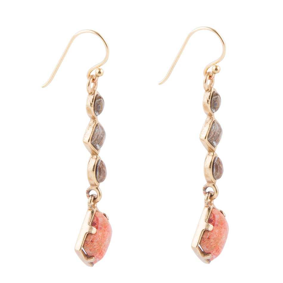 Spicy Orange Coral Drop Earrings - Barse Jewelry - Flyclothing LLC