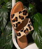 Spirited Dual Strap Slide in Leopard - Naughty Monkey