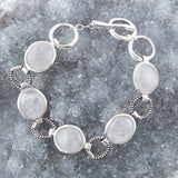 Splender Grey Quartz Sterling Link Bracelet