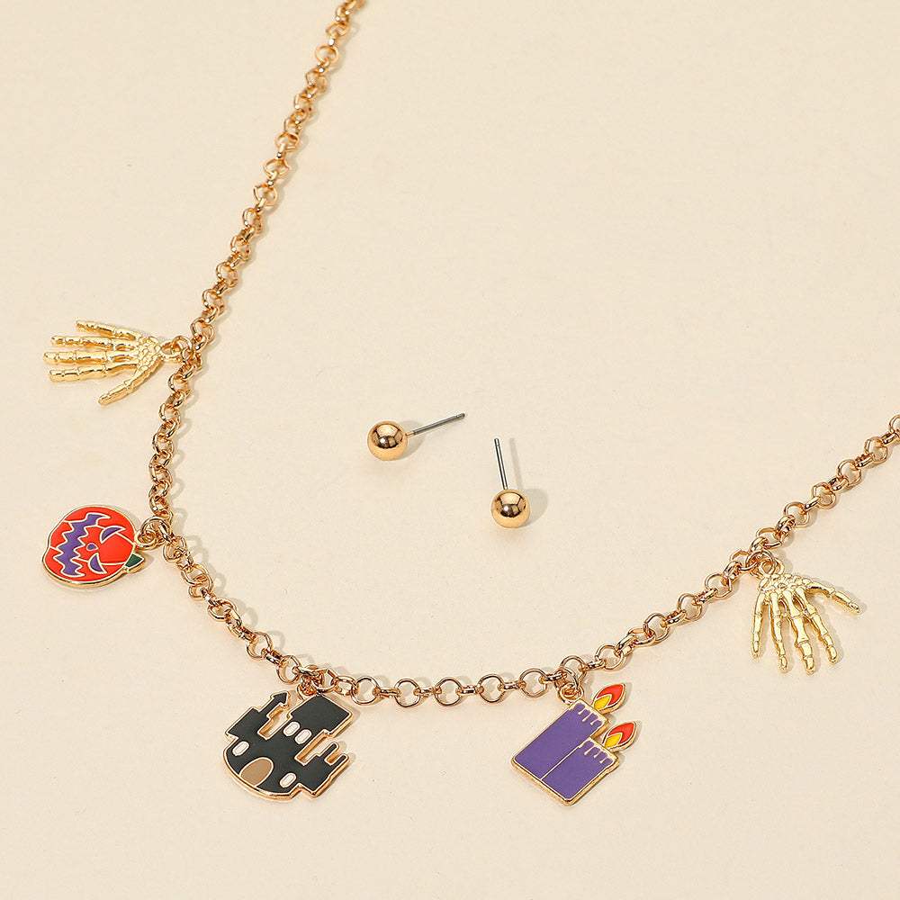Spooky Halloween Charm Station Necklace - Madeline Love - Flyclothing LLC