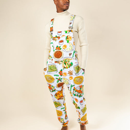The Spread | White Thanksgiving Pajamaralls® - Shinesty - Flyclothing LLC