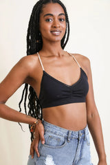 Spring Floral Lattice Bralette – Romantic Lace Finish