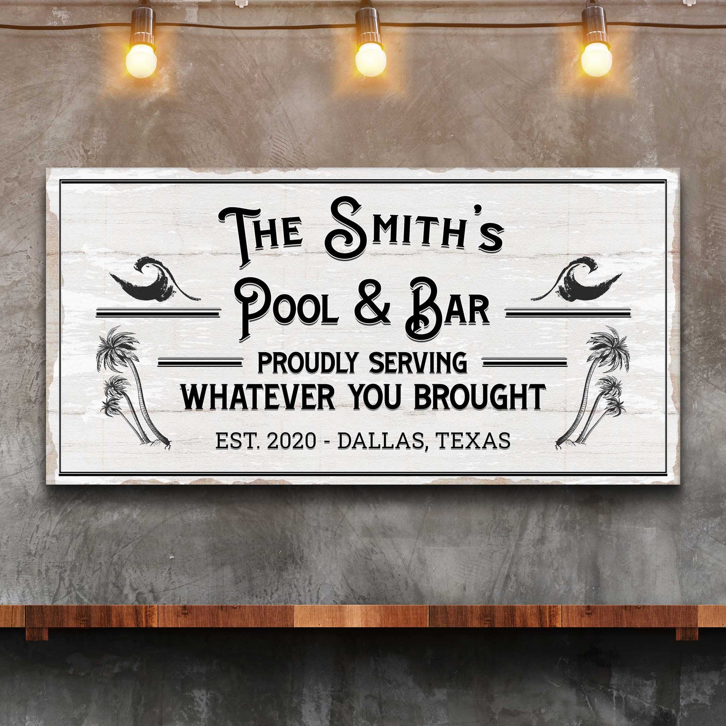 Personalized Rustic Pool And Bar Sign III - Tailored Canvases - Flyclothing LLC