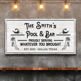 Personalized Rustic Pool And Bar Sign III - Tailored Canvases - Flyclothing LLC