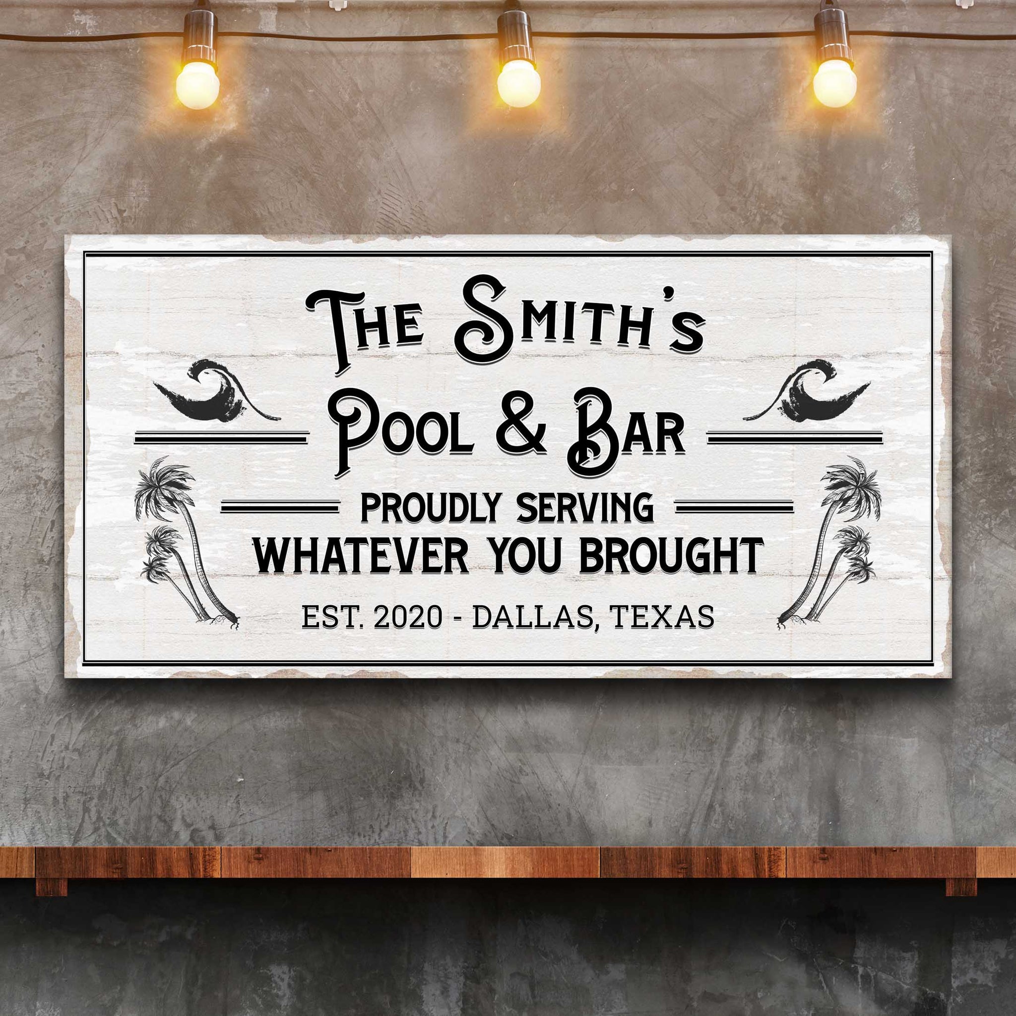 Personalized Rustic Pool And Bar Sign III - Tailored Canvases - Flyclothing LLC