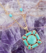 Squared Up Green Turquoise Pendant Necklace - Barse Jewelry - Flyclothing LLC