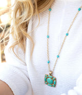 Squared Up Green Turquoise Pendant Necklace - Barse Jewelry - Flyclothing LLC