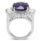 SS001 - Silver 925 Sterling Silver Ring with AAA Grade CZ  in Amethyst - Alamode