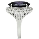 SS001 - Silver 925 Sterling Silver Ring with AAA Grade CZ in Amethyst - Alamode - Flyclothing LLC
