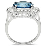 SS003 - Silver 925 Sterling Silver Ring with Synthetic Spinel in London Blue - Alamode