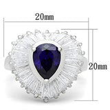 SS004 - Silver 925 Sterling Silver Ring with AAA Grade CZ  in Tanzanite - Alamode