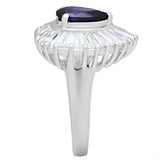 SS004 - Silver 925 Sterling Silver Ring with AAA Grade CZ in Tanzanite - Alamode - Flyclothing LLC