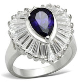 SS004 - Silver 925 Sterling Silver Ring with AAA Grade CZ  in Tanzanite - Alamode