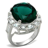 SS007 - Silver 925 Sterling Silver Ring with Synthetic Synthetic Glass in Blue Zircon - Alamode - Flyclothing LLC
