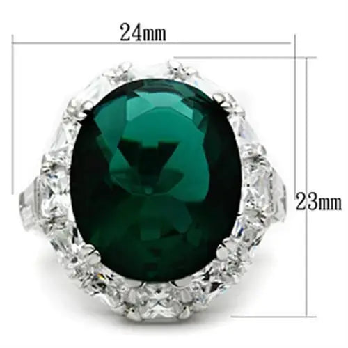 SS007 - Silver 925 Sterling Silver Ring with Synthetic Synthetic Glass in Blue Zircon - Alamode - Flyclothing LLC