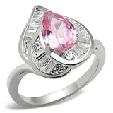SS011 - Silver 925 Sterling Silver Ring with AAA Grade CZ  in Rose - Alamode