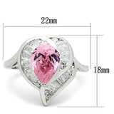 SS011 - Silver 925 Sterling Silver Ring with AAA Grade CZ  in Rose
