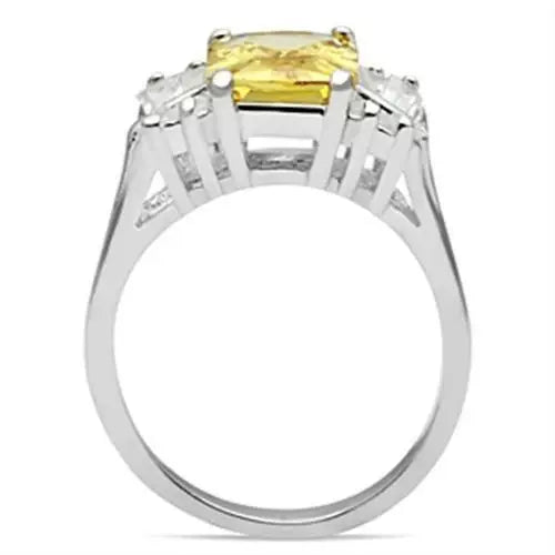 SS012 - Silver 925 Sterling Silver Ring with AAA Grade CZ in Topaz - Alamode - Flyclothing LLC