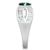 SS014 - Silver 925 Sterling Silver Ring with Synthetic Synthetic Glass in Blue Zircon - Alamode - Flyclothing LLC