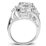 SS016 - Silver 925 Sterling Silver Ring with AAA Grade CZ  in Clear
