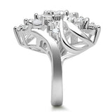 SS016 - Silver 925 Sterling Silver Ring with AAA Grade CZ  in Clear