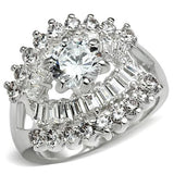 SS017 - Silver 925 Sterling Silver Ring with AAA Grade CZ  in Clear - Alamode