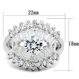 SS017 - Silver 925 Sterling Silver Ring with AAA Grade CZ in Clear - Alamode - Flyclothing LLC