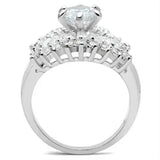 SS017 - Silver 925 Sterling Silver Ring with AAA Grade CZ in Clear - Alamode - Flyclothing LLC