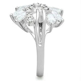 SS018 - Silver 925 Sterling Silver Ring with AAA Grade CZ in Clear - Alamode - Flyclothing LLC