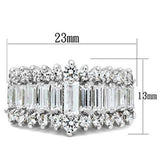 SS021 - Silver 925 Sterling Silver Ring with AAA Grade CZ in Clear - Alamode - Flyclothing LLC