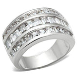 SS022 - Silver 925 Sterling Silver Ring with AAA Grade CZ in Clear - Alamode - Flyclothing LLC