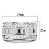 SS022 - Silver 925 Sterling Silver Ring with AAA Grade CZ in Clear - Alamode - Flyclothing LLC