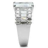 SS023 - Silver 925 Sterling Silver Ring with AAA Grade CZ in Clear - Alamode - Flyclothing LLC