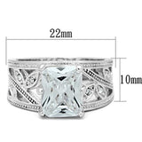 SS024 - Silver 925 Sterling Silver Ring with AAA Grade CZ  in Clear - Alamode