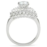 SS026 - Silver 925 Sterling Silver Ring with AAA Grade CZ in Clear - Alamode - Flyclothing LLC