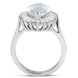 SS027 - Silver 925 Sterling Silver Ring with AAA Grade CZ  in Clear